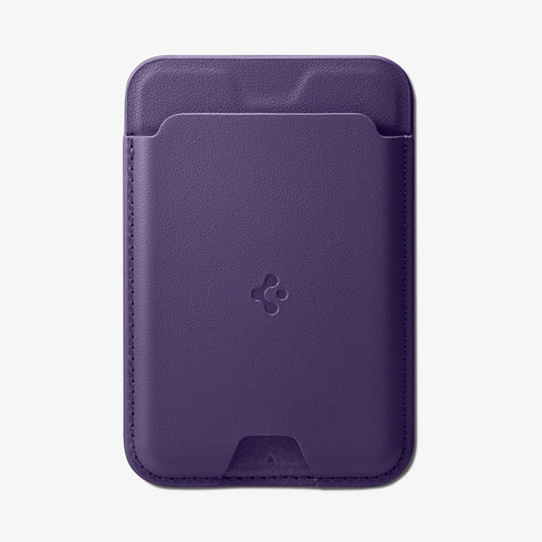 AMP02284 - MagSafe Card Holder Valentinus (MagFit) in black showing the card holder attached to back of device
